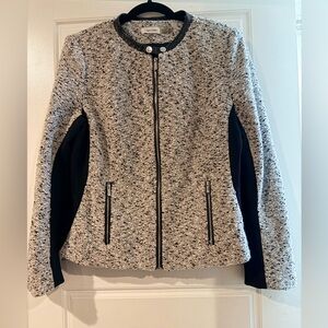 Calvin Klein Black and Cream Textured Blazer